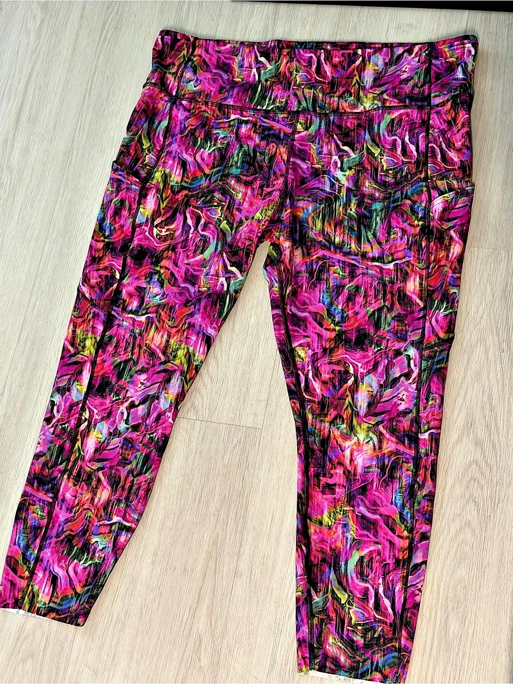 Lululemon Abstract Print Leggings in Pink & Black
